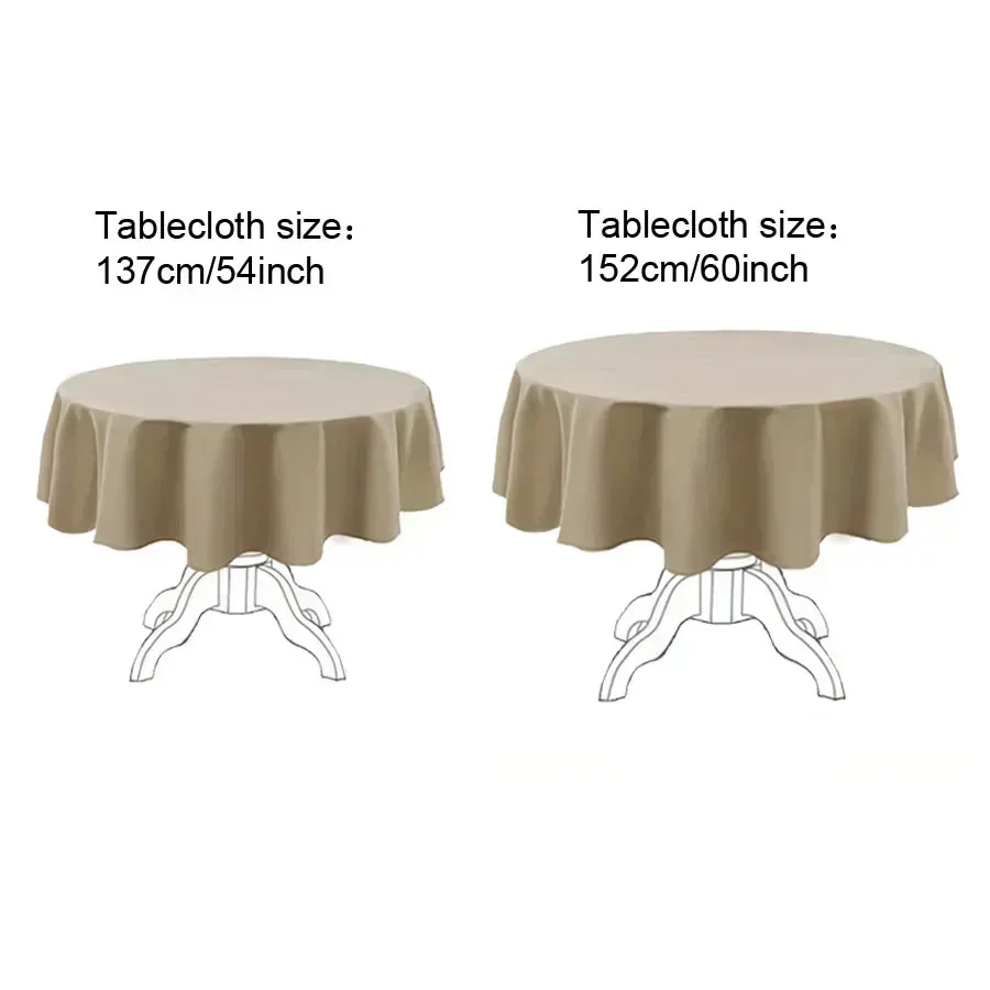 Waterproof Oil Resistant Transparent Table Protector Tablecloth Lock Edge Round PVC Cover Stain Proof Wipeable Room Decorative