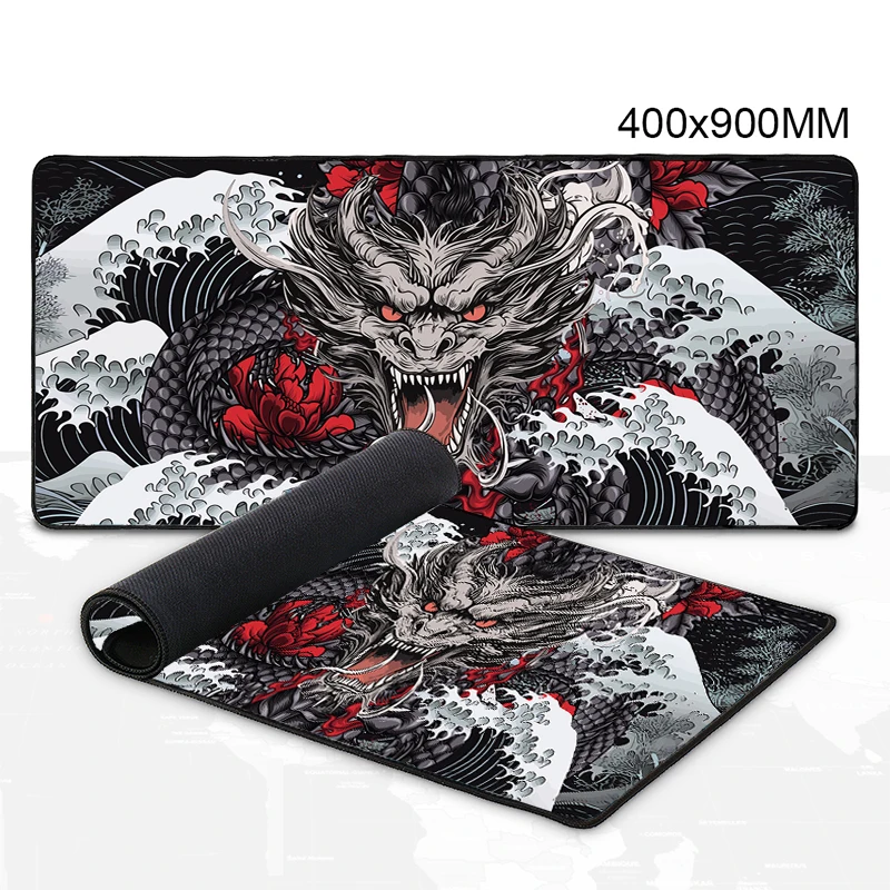 Large Game Mouse Pad Black Dragon XXL Desktop Esports Game Boys Bedroom Table Pad Animation 900x400 Hand Guard Mousepad