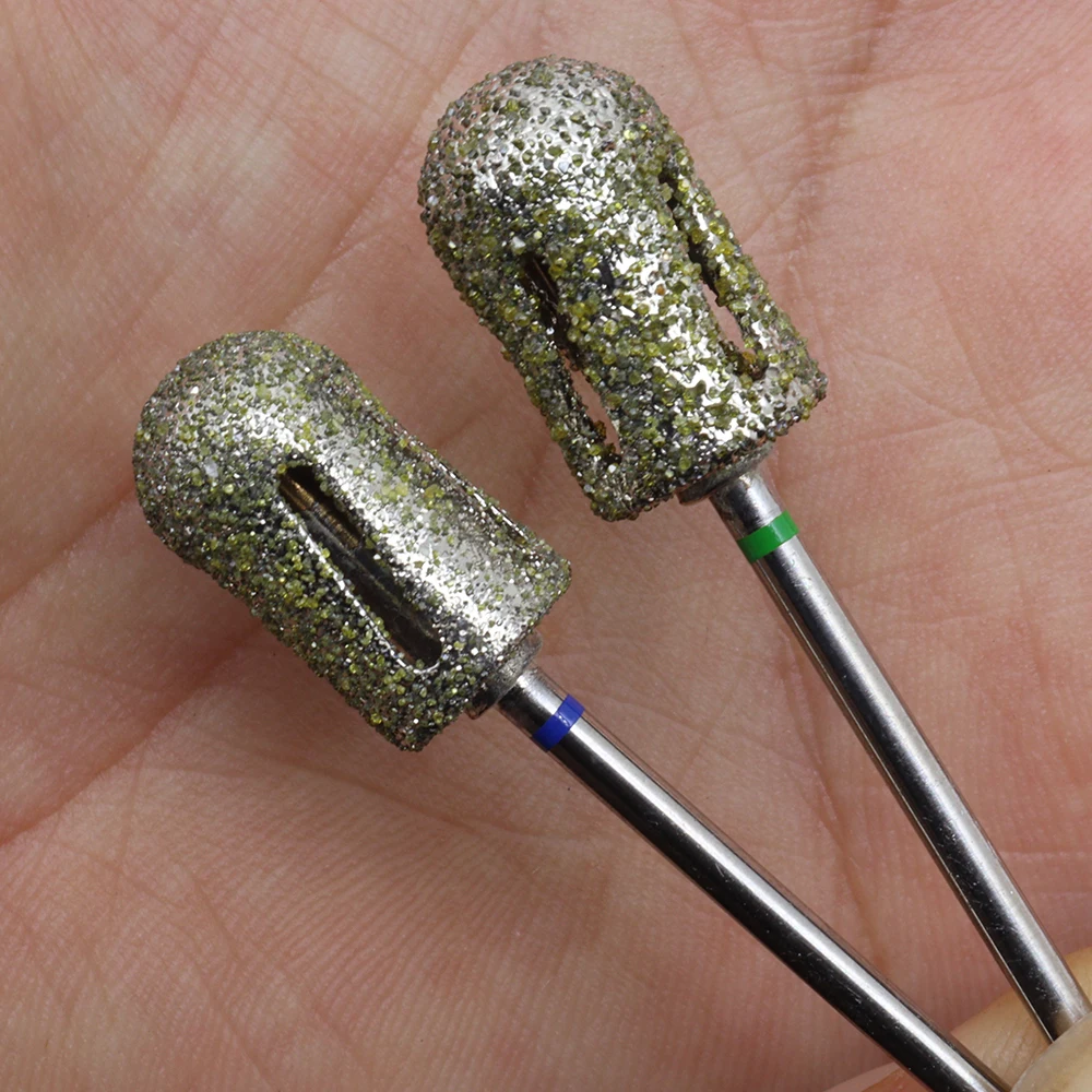 1Pc 10mm High End Diamond Pedicure Nail Bit - 60# 120#, Carbon Steel with Diamond Coating, Easy & Sharp Sanding Cap for Electric