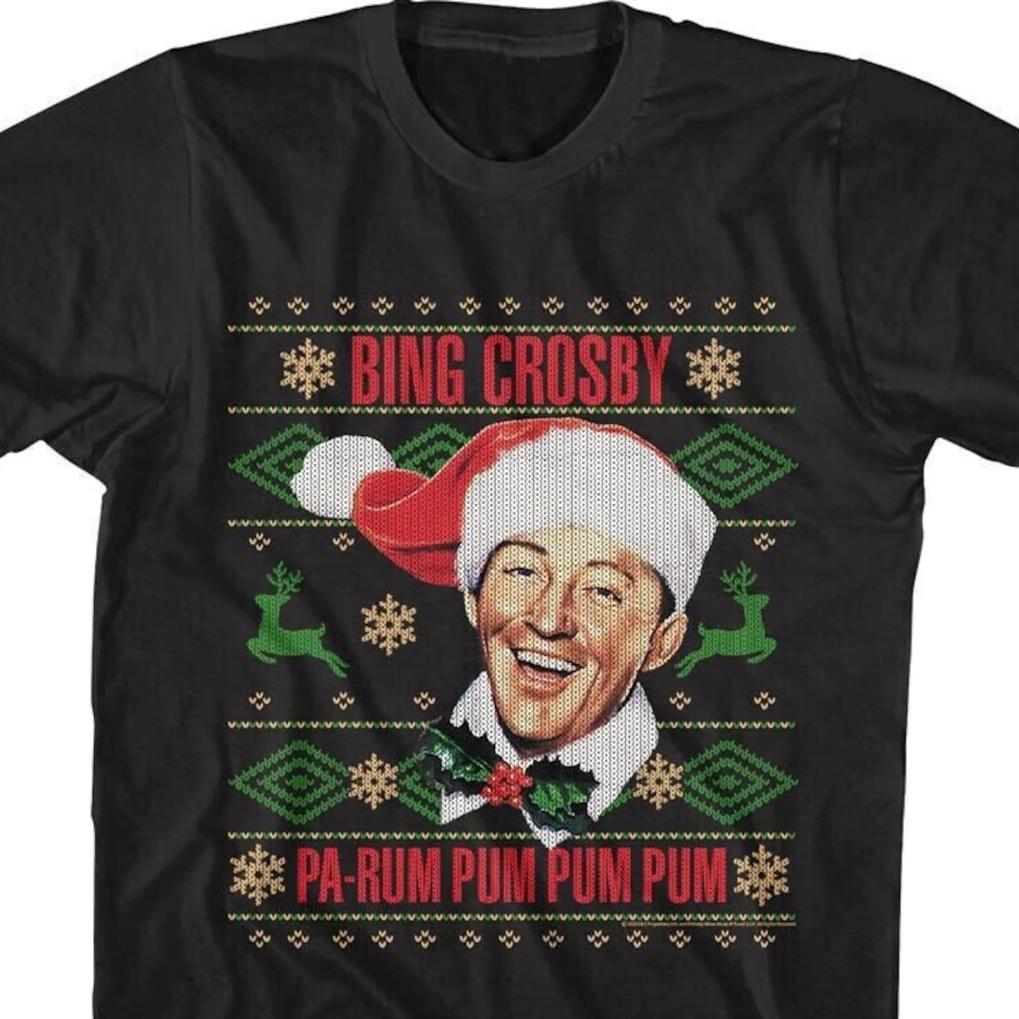 Bing Crosby Men's Shirt Tacky Christmas Sweater Tees