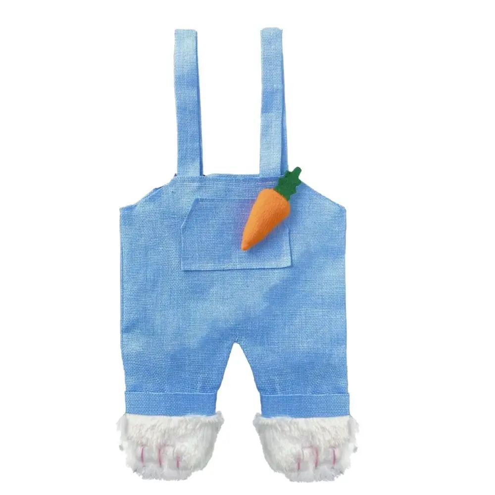 Cute Design Rabbit Storage Bag Overalls Shape Bunny Design Bunny Candy Present Bag Party Favor Shaped Storage Easter Candy Bag