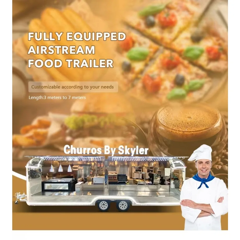 

CE Mobile Street Foodtruck Coffee Ice Cream Fast Food Carts Concession Food Truck Trailer with Full Kitchen for Sale