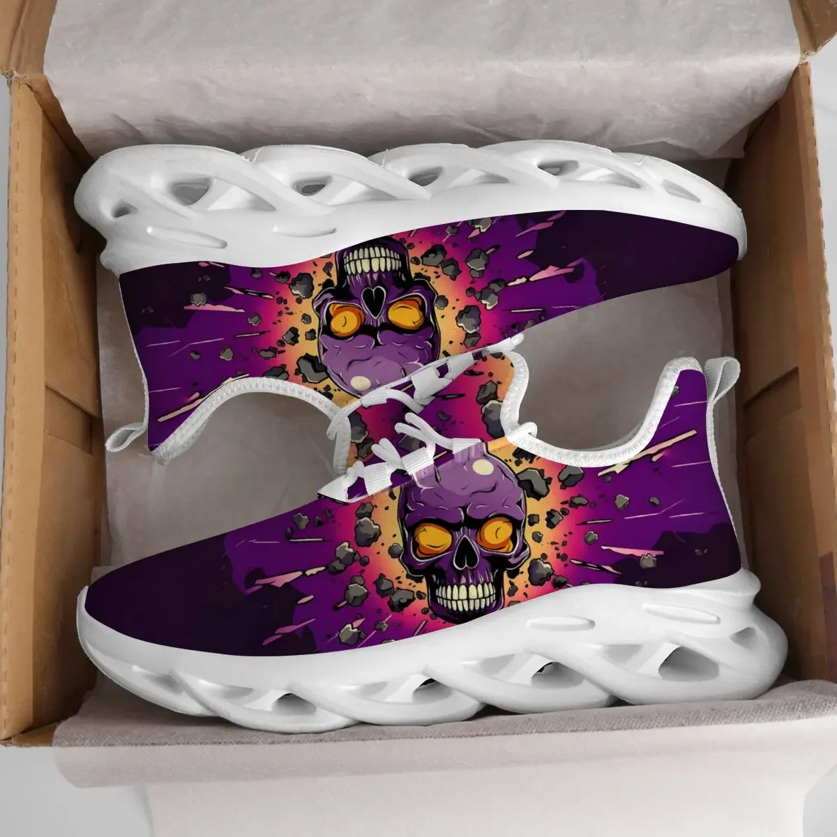 

Мужские повседневные кроссовки с рисунком черепа, мягкие спортивные кроссовки на шнуровке, дышащие легкие кроссовки для бега, прогулочные кроссовки для улицы, Zapatillas