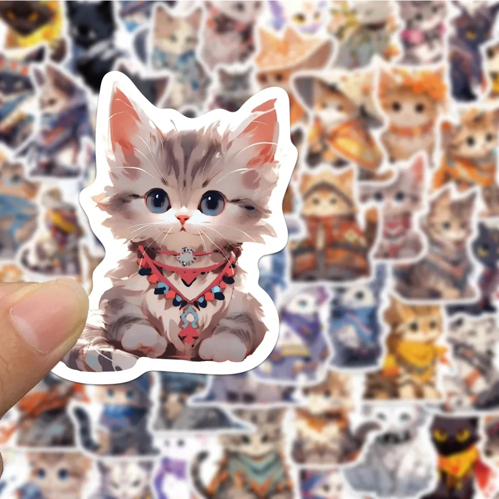 10/30/50 Stück Niedliche Ethnische Katzen-Cartoon-Aufkleber Kawaii Kreative Graffiti-Sticker für Wasserflaschen, Handys, Gepäck und Dekoration