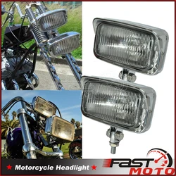 7'' Motorcycle Sealed Beam Vintage Headlight Retro Square Head Light for Harley Dyna Sportster Bobber Chopper CB750 Headlamp