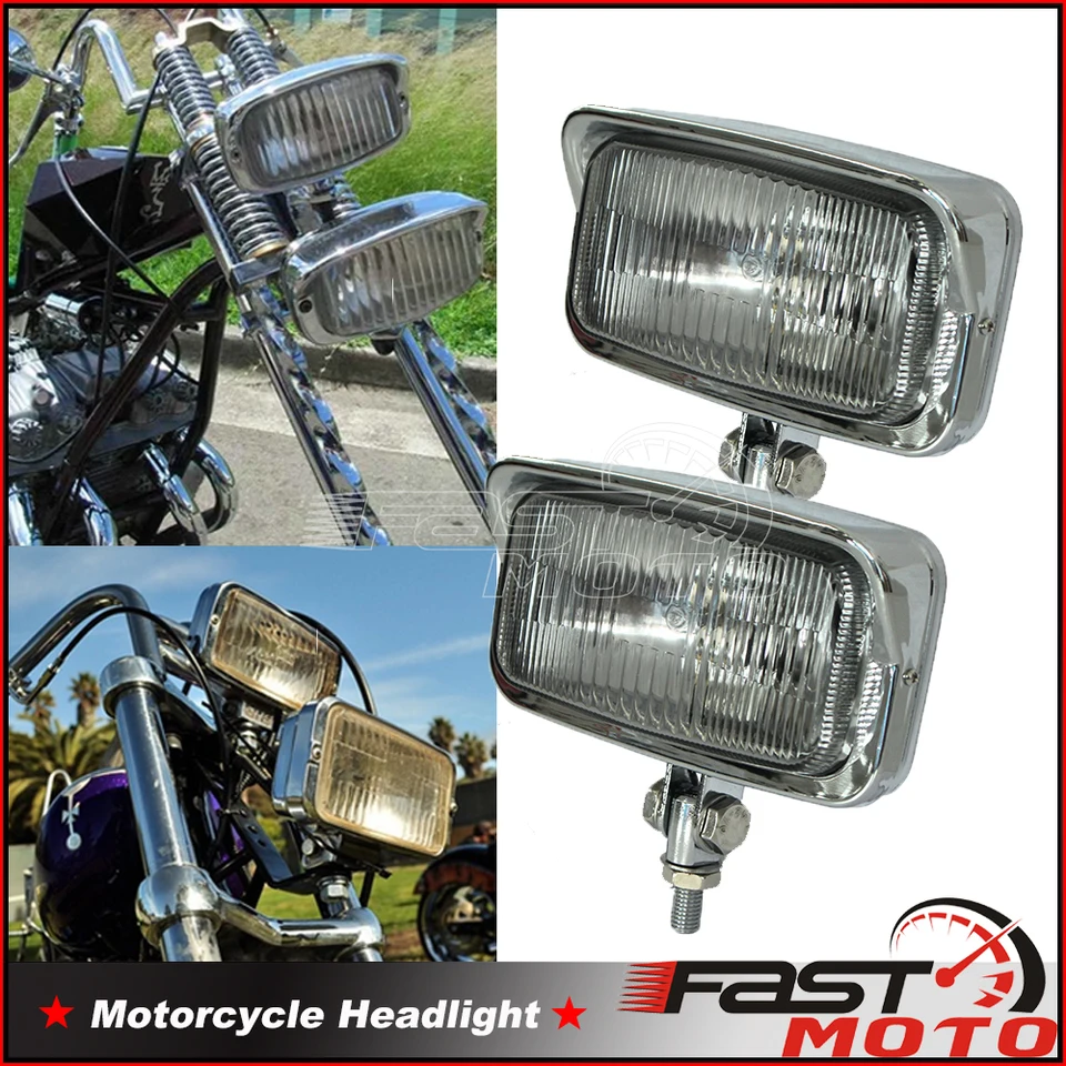 7'' Motorcycle Sealed Beam Vintage Headlight Retro Square Head