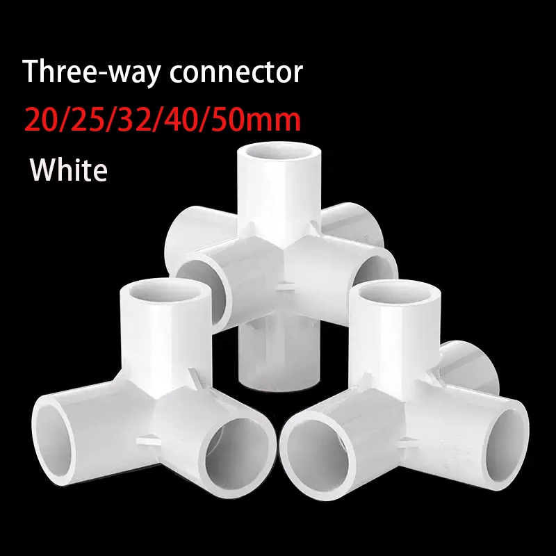 

1-10pc 20/25/32/40/50mm White PVC Three-Dimensional Connector Home Garden Irrigation Hose Fittings Water Connectors DIY Tools