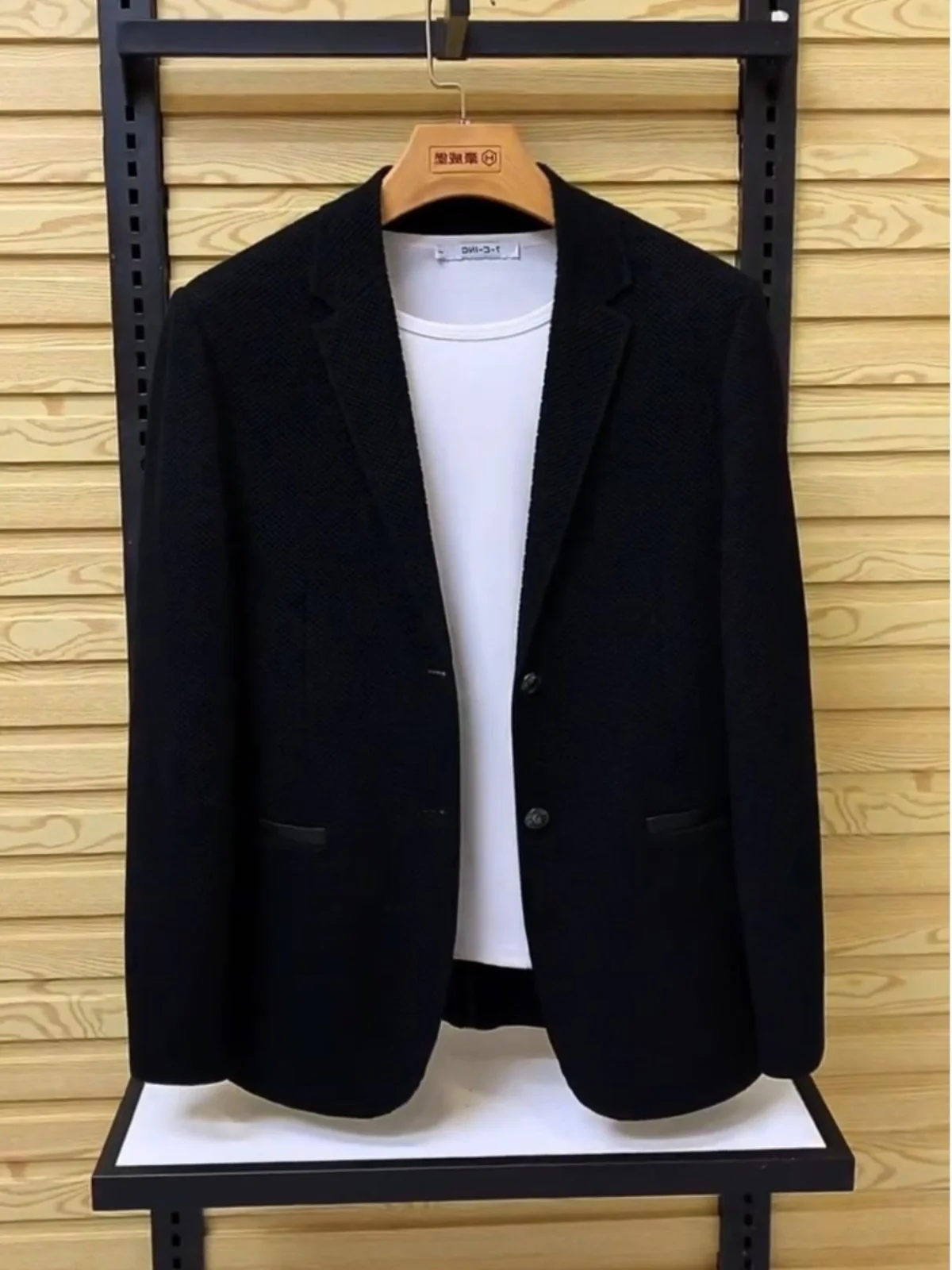 

Faionable Knitted Slim Fit Casual Men's Suit Jaet Luxury Sle Autumn New Arrival Versatile Busin Leisure Top