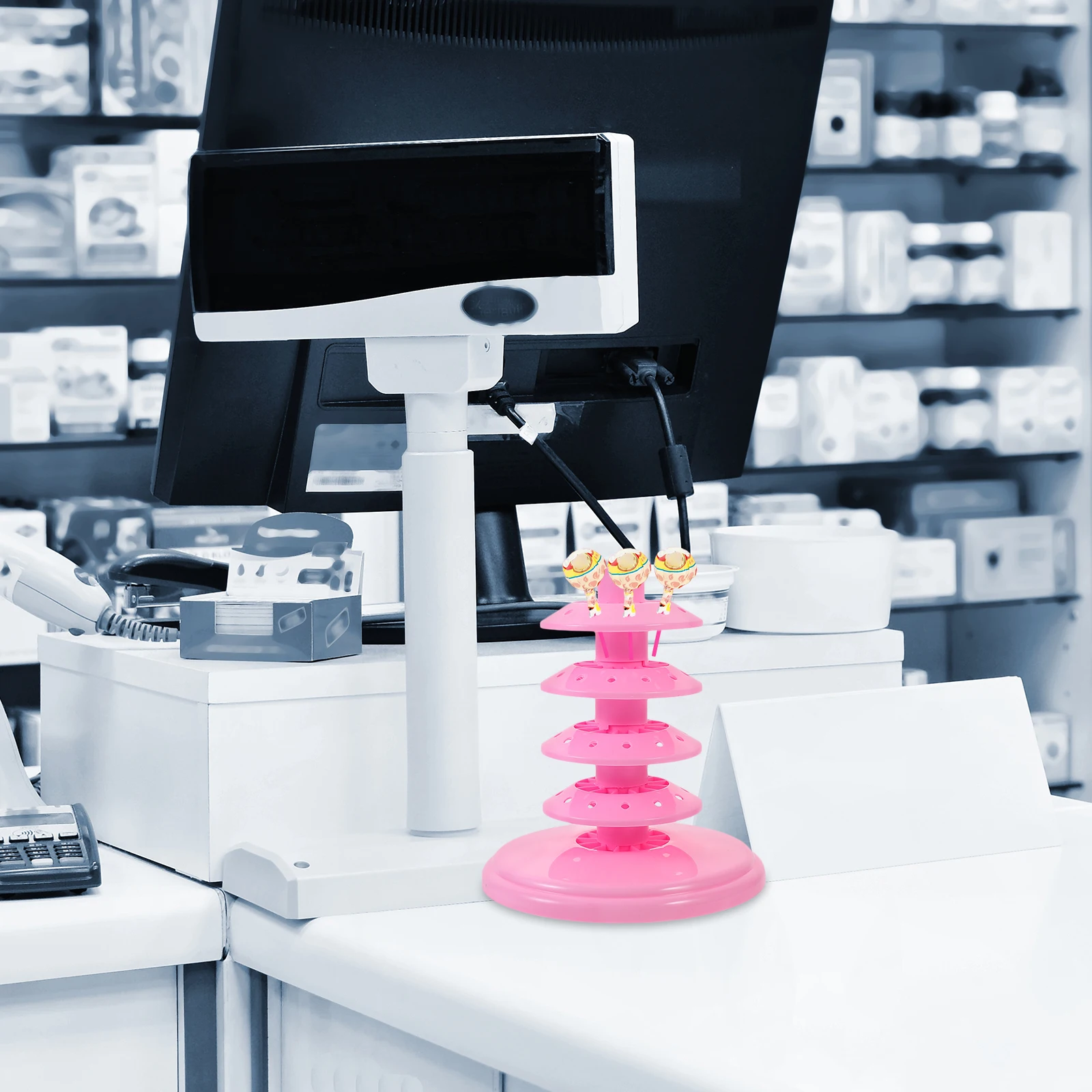 حلوى القطن كاندي عرض موقف متعدد الطبقات حامل المصاصة Pp قوي منضدية رف لحفلات الزفاف مخزن ديكور