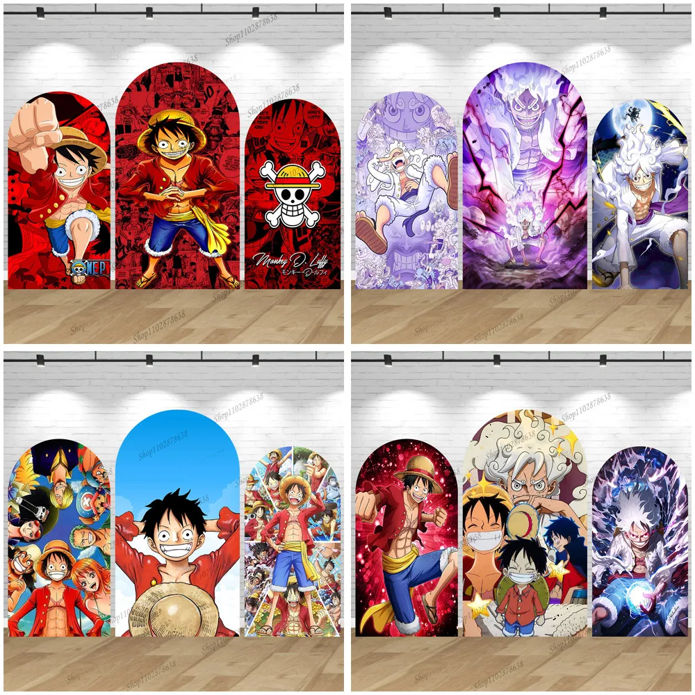 

Arch Backdrop Cover One Piece Luffy Theme Baby Shower Boys Birthday Party Photography Background White Luminous Moonlight Decor