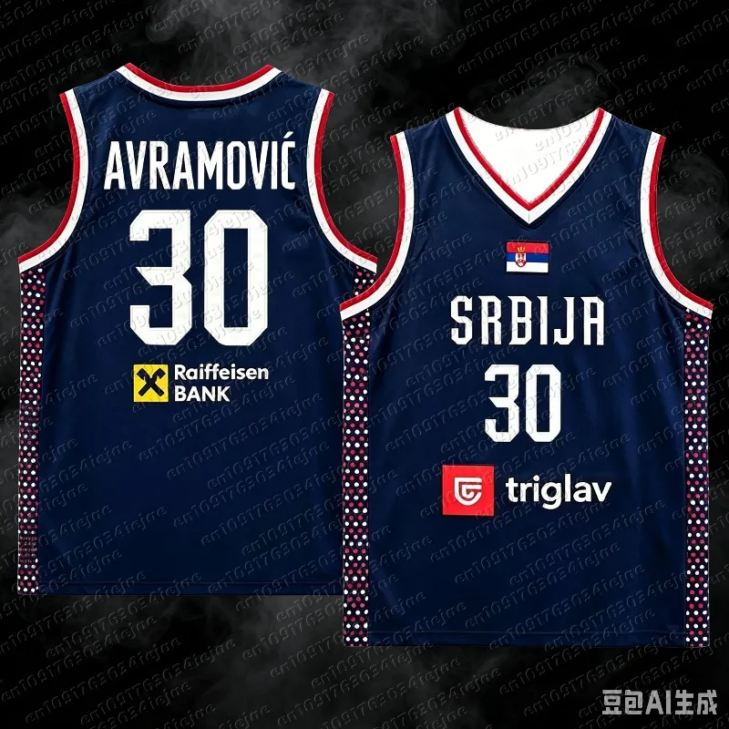 Unisex Breathable Quick Dry Basketball Jersey Srbija 15 Jokic Cheap High Quality Outdoor Sportswear for Children