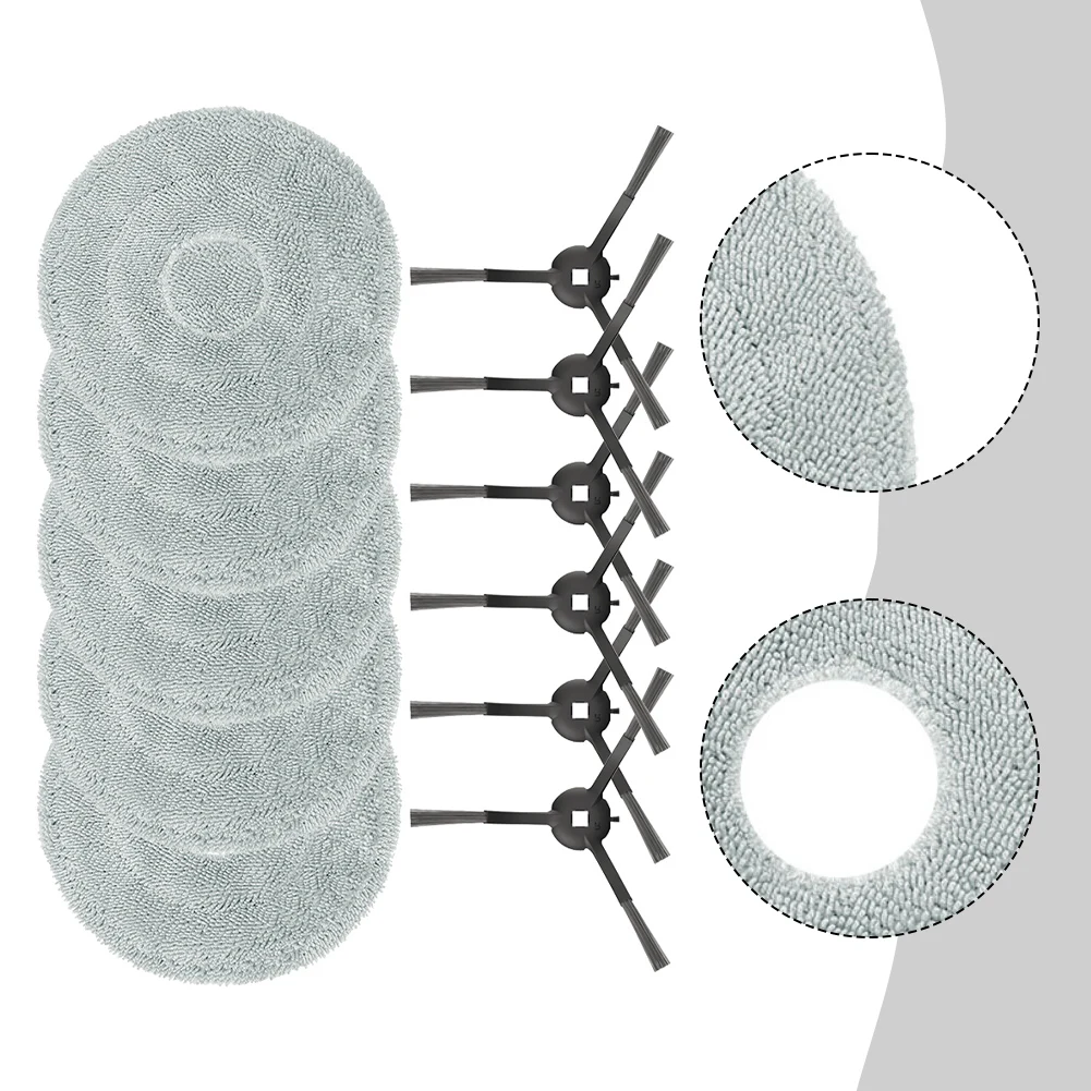 Cleaner Accessories Mop Cloths and Side Brushes Kit for Trouver for e30 For Aqua/RLE52SC Vacuum Cleaner 5 mop cloths 6 side