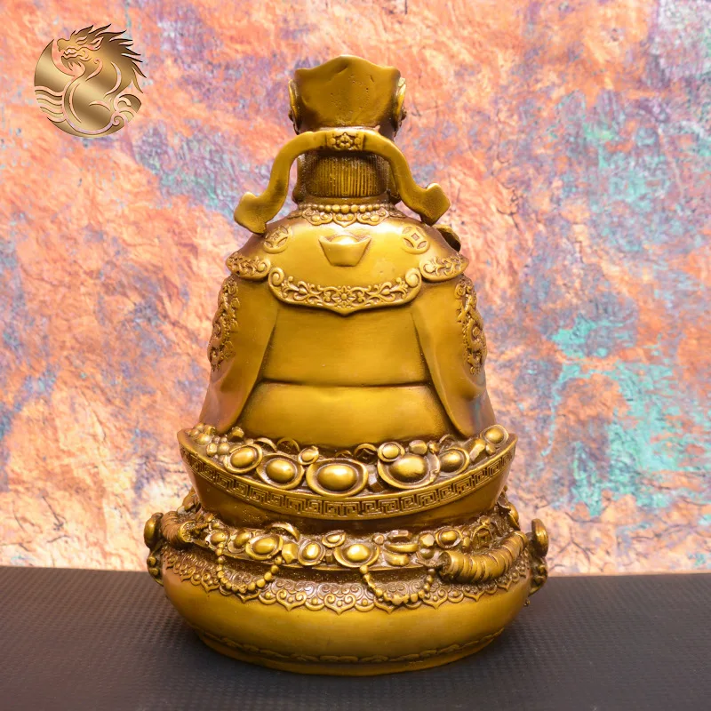 YFY  all brass round god of wealth opening office entrance hall cultural god of wealth copper god of wealth gift ornaments