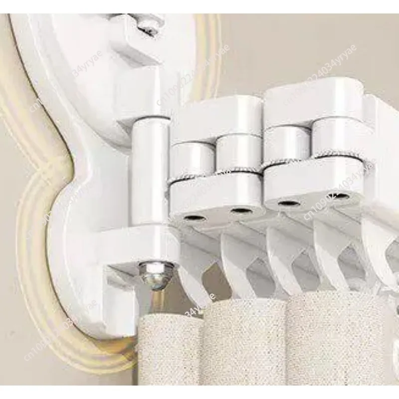 Double Suction Cup Bath Curtain Folding Invisible Rod NO CURTAINS Creative Heart Hole No Punching Toilet Shower Curtain Holder