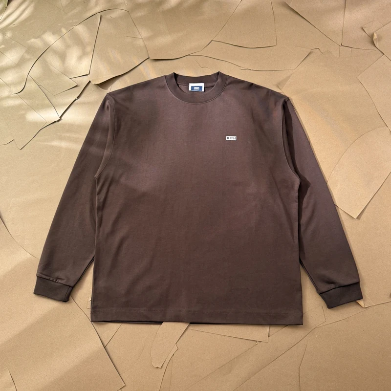 New KITH Box Floral Logo Print Long Sleeves T Shirt Men Women High Quality Loose Cotton T-shirt Fashion Casual Tops Tee view 3