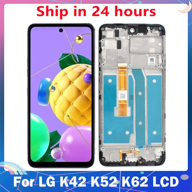 For LG K42 K52 K62  LCD Display Touch Screen Digitizer Assembly For LMK420 LMK520 LMK525 Screen Replacement Parts  With Frame