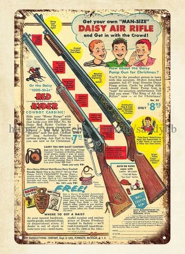 man cave poster metal wall art Daisy air rifle tin sign