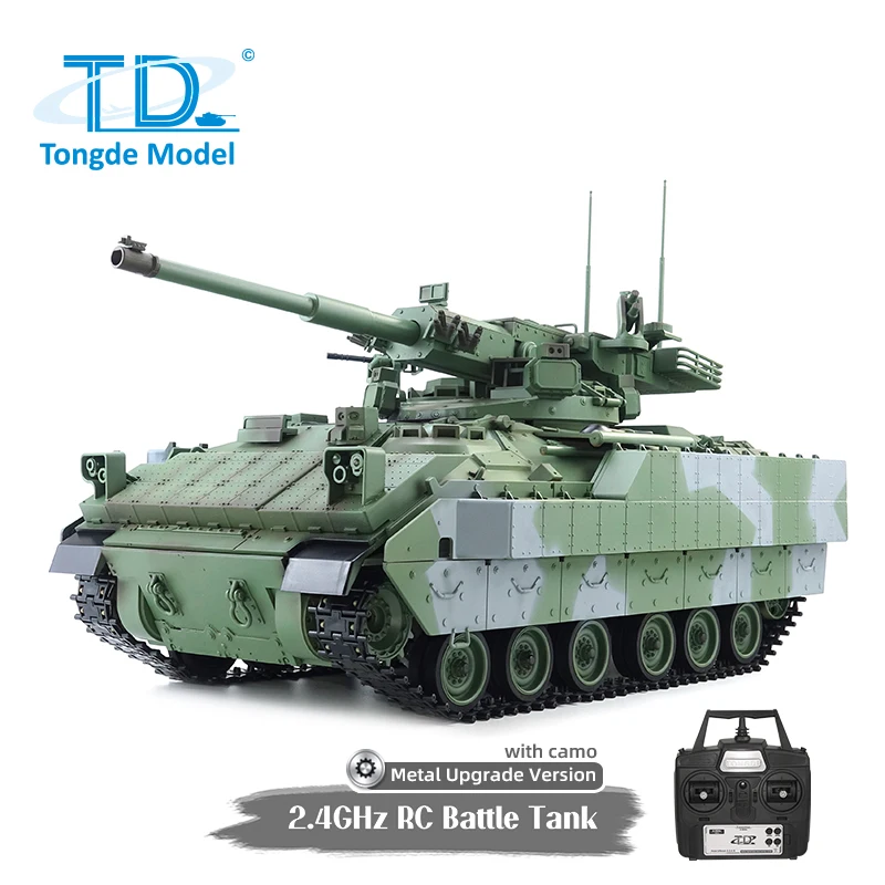 

Радиоуправляемый танк Tongde Model 1/16 M2128 RC Tank Bradley Fighting Vehicle 3.0 с электрической платой, инфракрасным управлением, эффектом дыма и дистанционным управлением