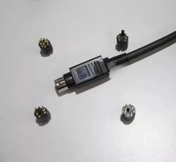 MD8 MD6 MD5 MD4 miniDIN قلب دائري، موصل PLC ذكر مجمع، إبرة نحاسية مطلية بالذهب