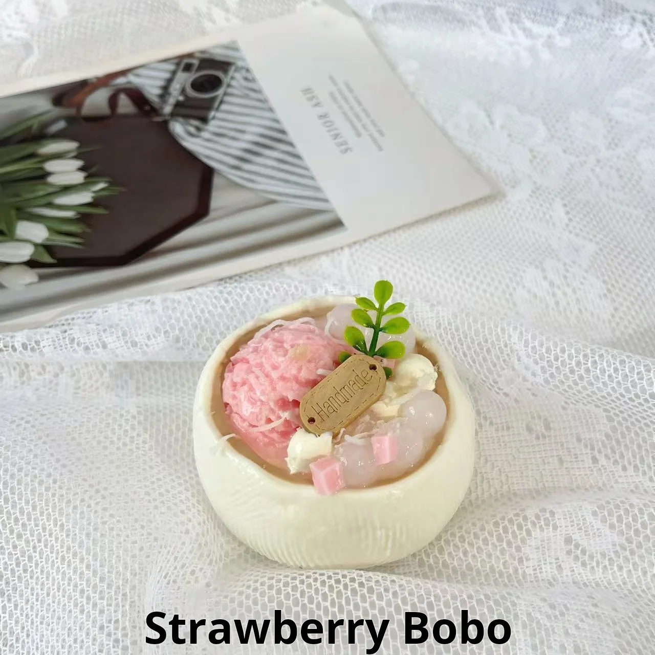 Coconut bowl, cake, food, kneading, stress relieving toy, handmade Taba gummies, cream, soft and sticky, slow rebound gift