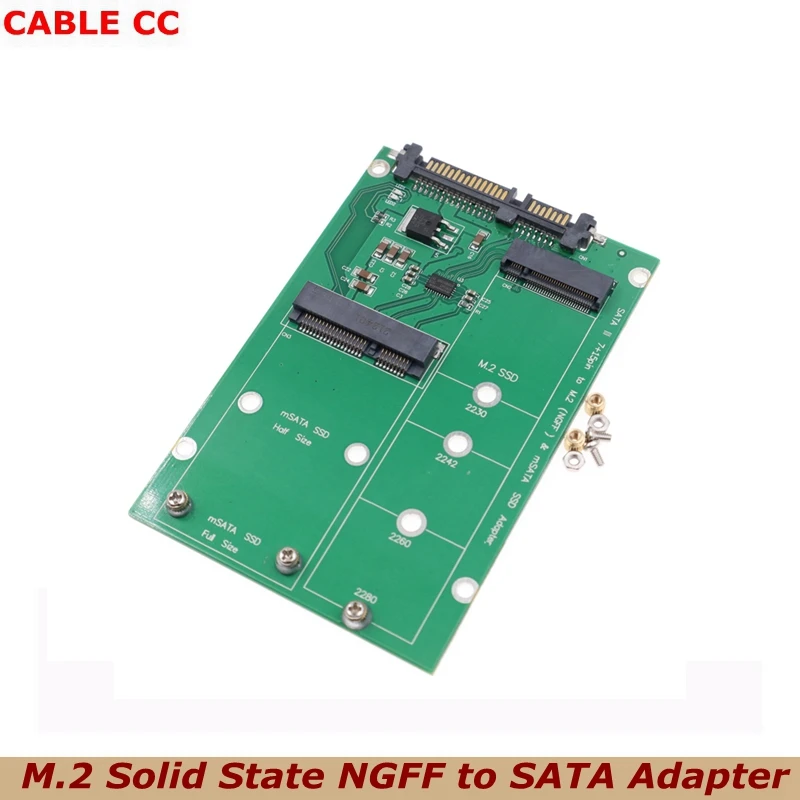 MSATA Hard Drive to SATA Adapter Card 2-in-1 SATA 2.5