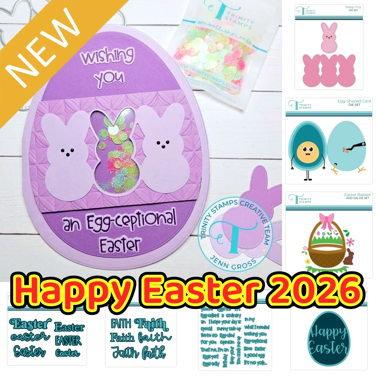 Egg Peep Trio Easter Basket Metal Cutting Dies Clear Stamps for DIY Scrapbook Craft Decoration Embossing February 2026 New