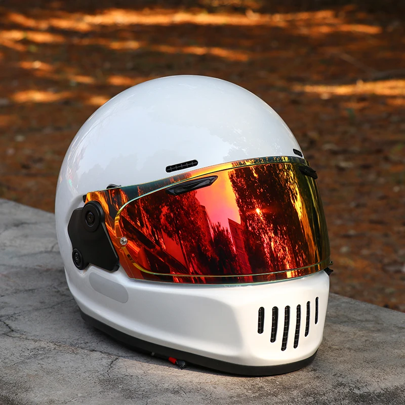 

VGV стекловолокно ретро стиль мотоциклетный шлем анфас шлем Cruiser Cruiser Scooter DOT ECE одобренный легкий вес мужчина женщина