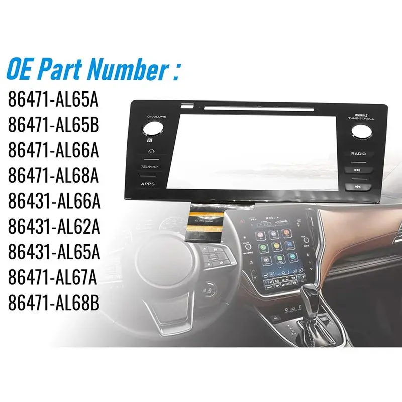 Reliable-For Subaru Legacy Outback 2018-2019 Compatible 86431-AL66A Car Radio Touch Screen Digitizer Replacement Part