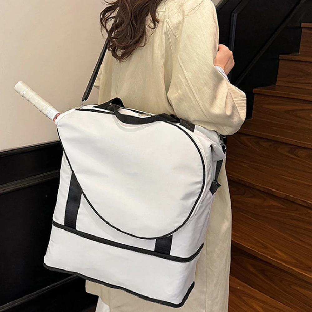 1PCS Tennis Gym Bag for Women - Tennis Tote Holds 2 Rackets, Shoe Compartment & Wet Pocket, Lightweight Sports Duffle
