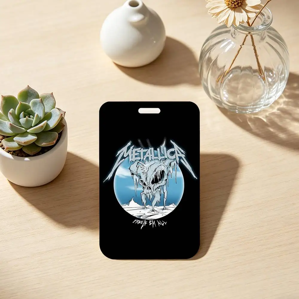 Music Cool M-Metallica ID Badge Holder With For Office School Name Card Credentials Case