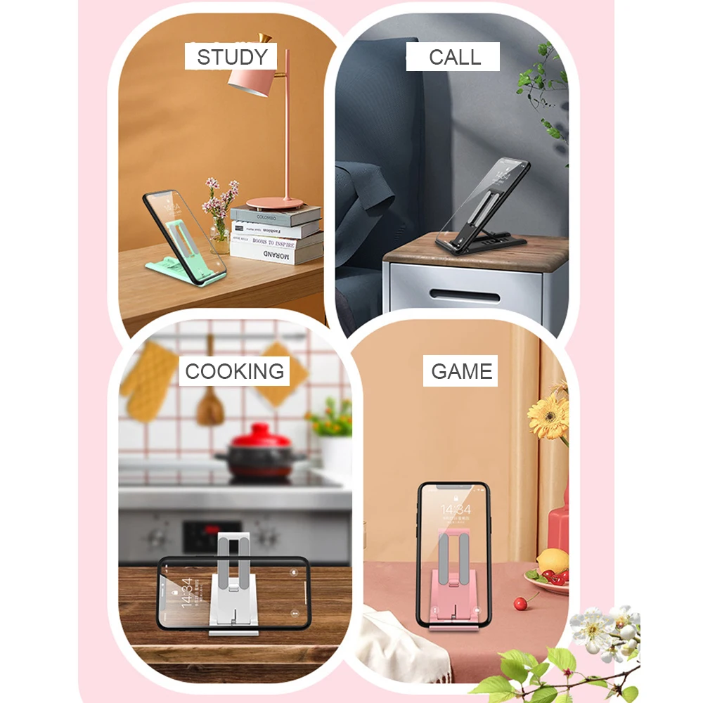 Faltbarer Desktop-Telefonhalter, tragbarer Mini-Handyständer für Xiaomi, iPhone, Samsung, Handyhalterung, Telefonhalter – Detail 5