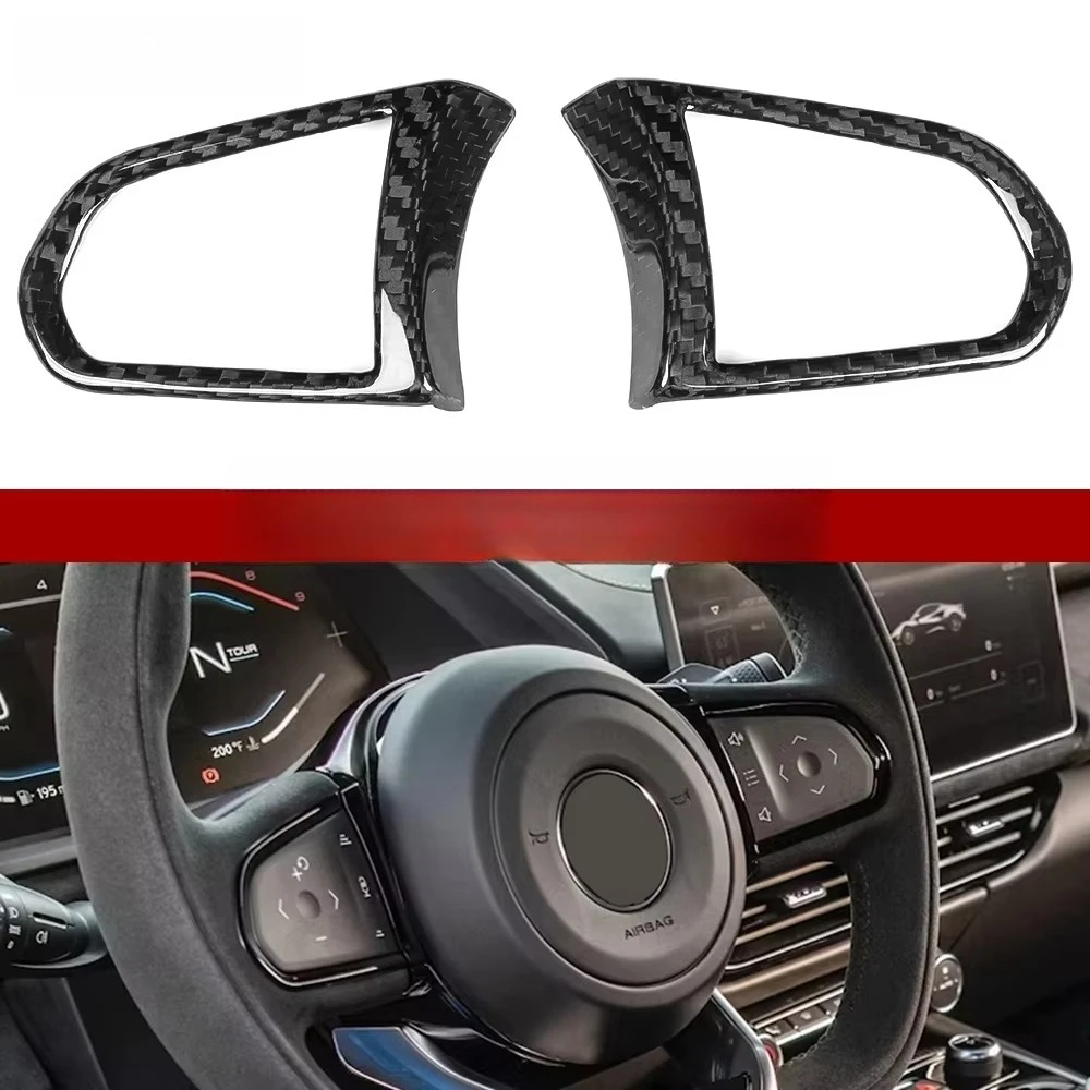 Steering Wheel Button Cover for Lotus Emira V6 I4 2022 2023 2024 2025 Real Carbon Fiber Steering Wheel Trim Interior Accessories