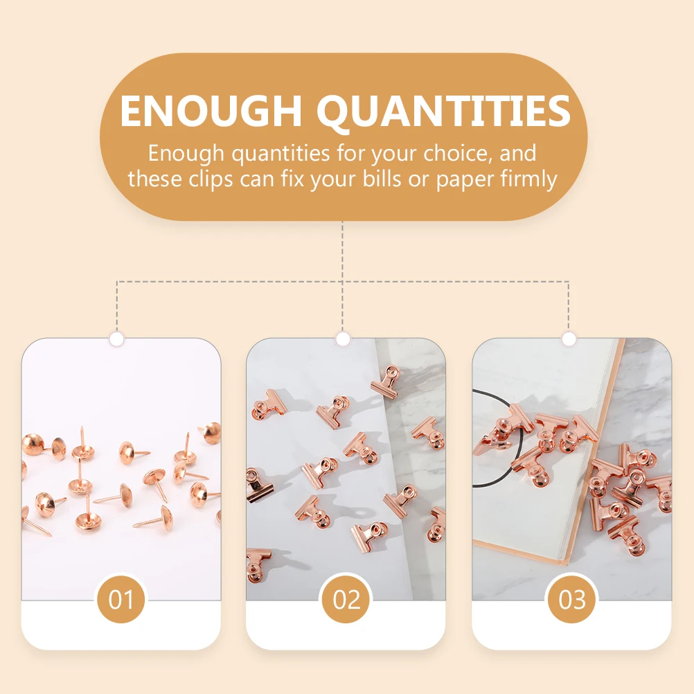 

1 Set Iron File Clamps Premium Metal Paper Clips Office Stationery Organizer Notes Bills Fixing Smooth Decorative File