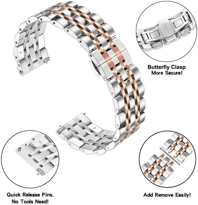 22mm Luxury Stainless Steel Strap For C25 C26 Smartwatch Bracelet Correa Band For New C20 Pro C25 C26 Men Metal Band Accessories