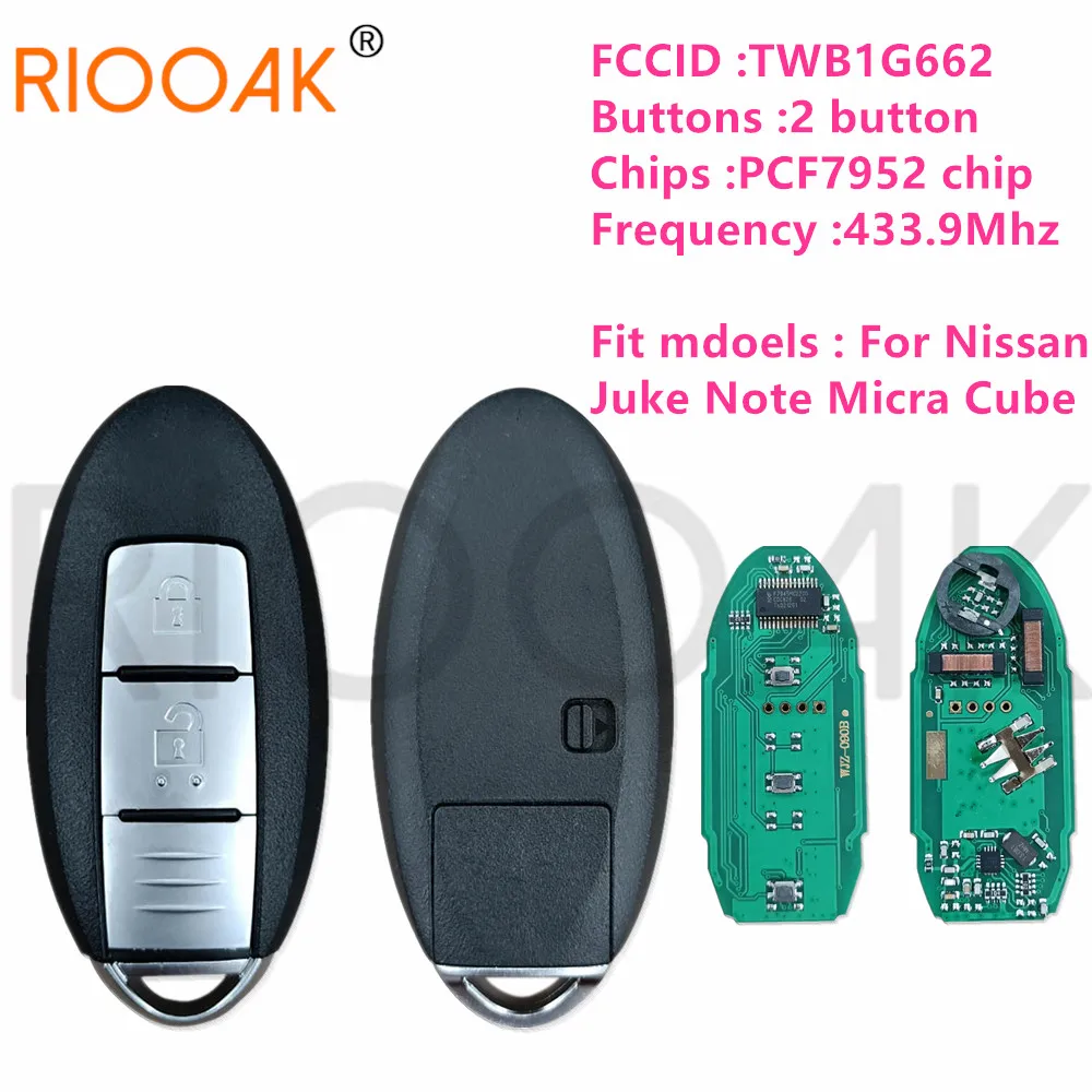 

TWB1G662 433 МГц ID46 умный дистанционный ключ от машины для Nissan Micra Juke Sentra Patrol Note Navara Tiida Frontier CWTWB1U825