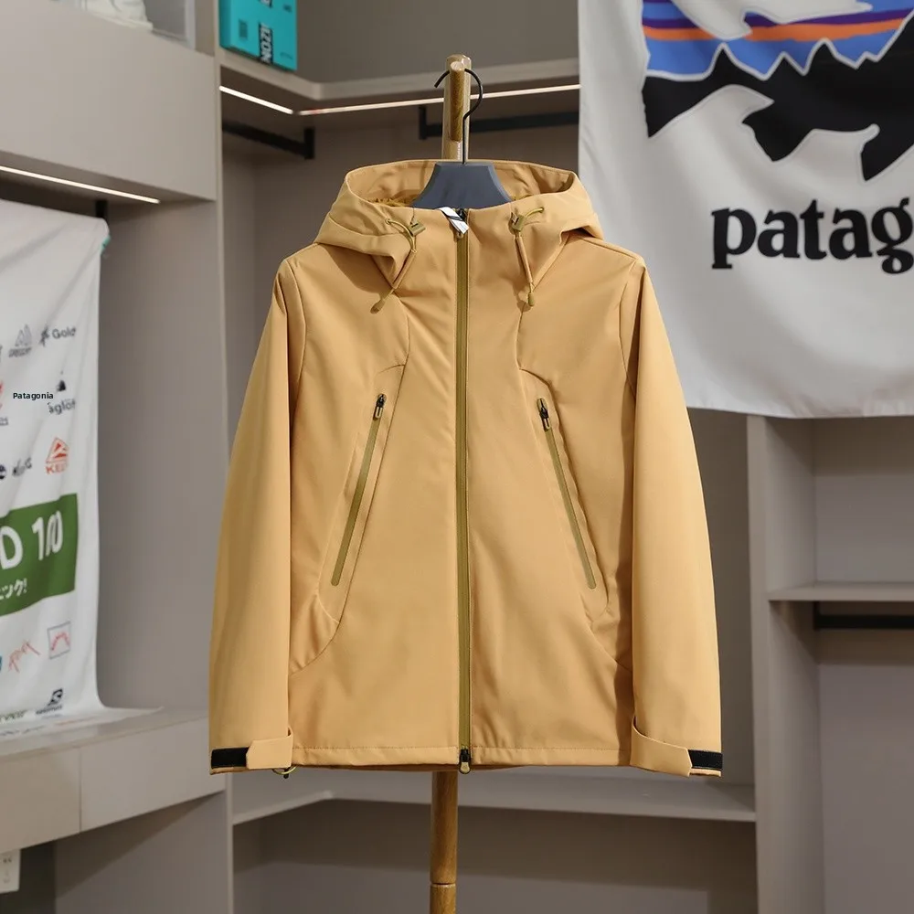 

Men's Soft Jacket Windproof Water Resistant Hooded Fleece Lined Anti Scratch Casual Spring Summer Outerwear Coat