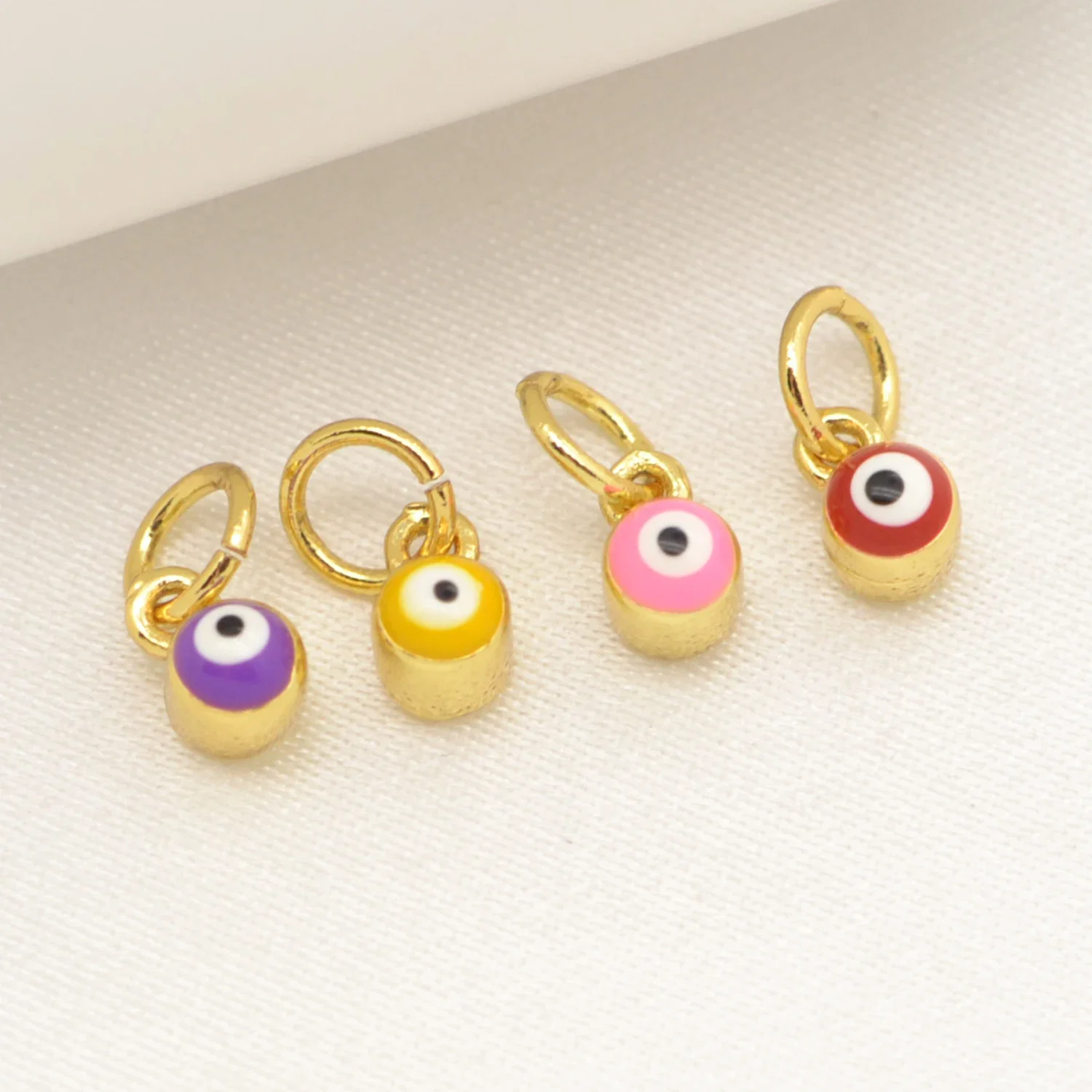 Mini Small Enamel Evil Eye Charms for Jewelry Making Supplies Color Enamel Eyes Pendants Accessories Supplier Wholesale