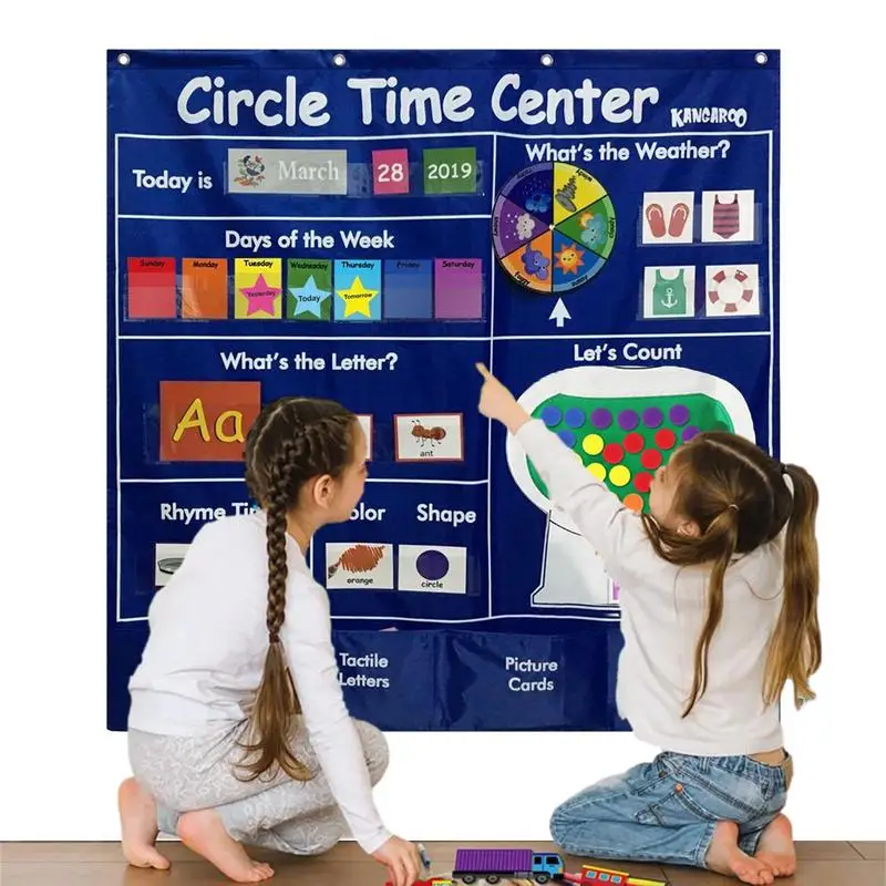 

Preschool Circle Time Calendar Pocket Chart Teaching Materials Learning Calendar Number Pocket Chart Wording Rhyme Pictures