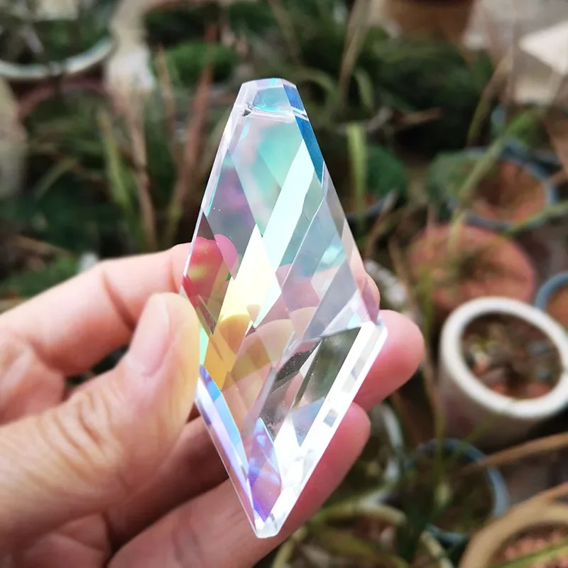 76mm Faceted Crystal Prism Lamp Chandelier Glass Rainbow Hanging Suncatcher DIY Pendant Home Wedding Window Decor Crafts