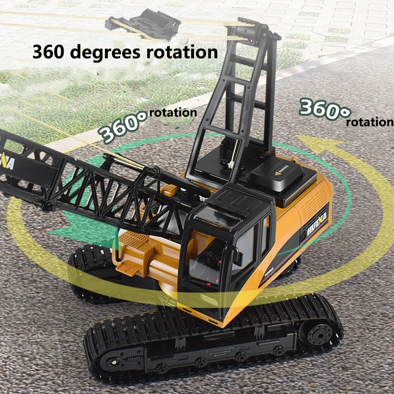 Huina 572 Rc Crane 1/14 Scale Remote Controlled Car AlloyLarge Loading Crane Engineering Car Toys Vehicle Gifts For Boys