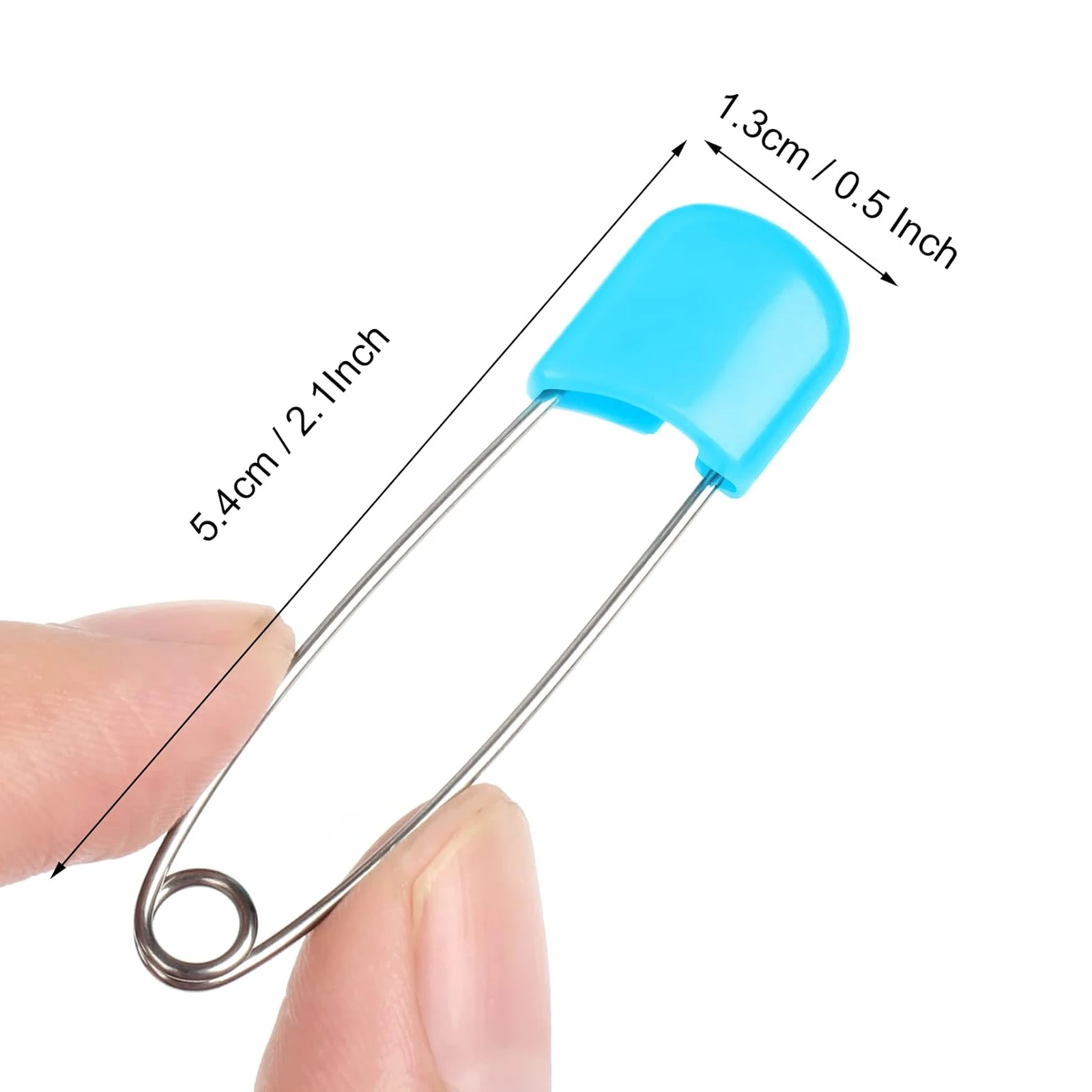 20/50pcs Plastic Safety Pins, 54mm Multicolor Stainless Steel Safety Pin For Baby Cloth Diaper Nappy Red, Yellow, Pink, Blue, Gr