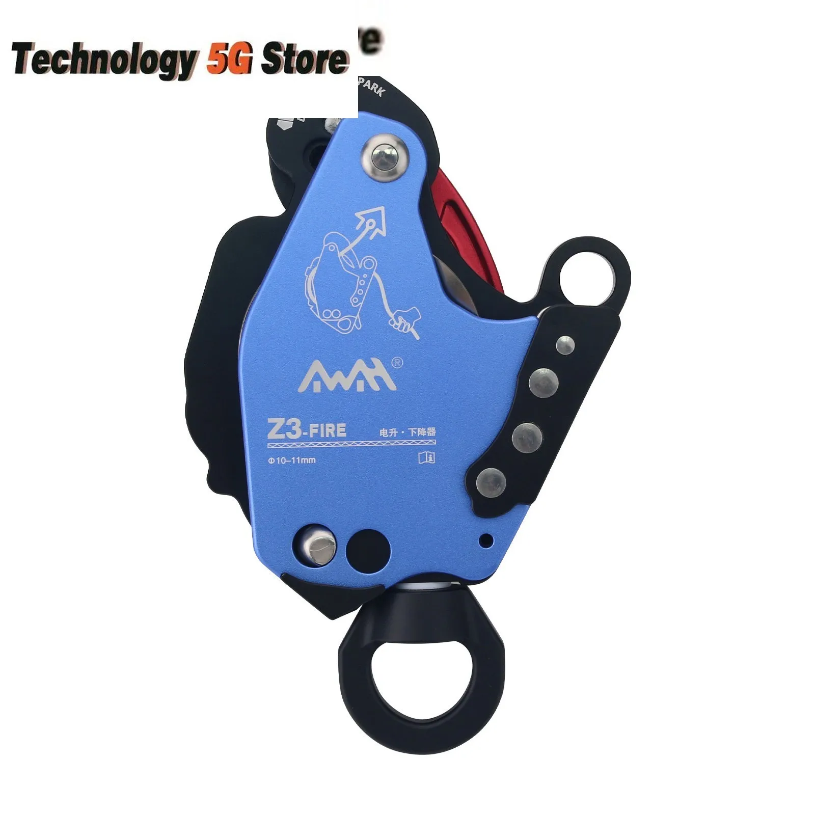 

Z3-FIRE Blue Ascent Descent Device with Universal Joint for 30kg-285kg Wokring Load