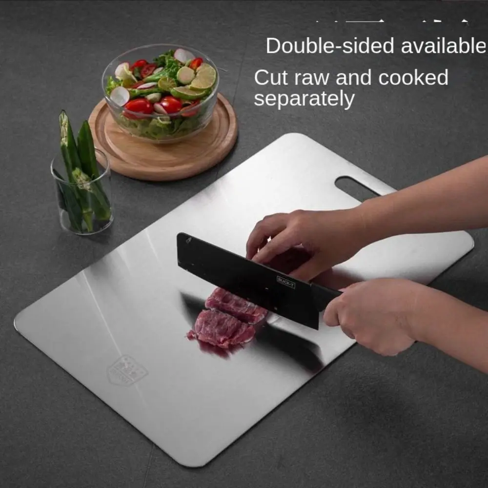 Stainless Steel Chopping Board Double Sided Thickened Cutting Board Antibacterial and Mildew-proof Kitchen Accessories