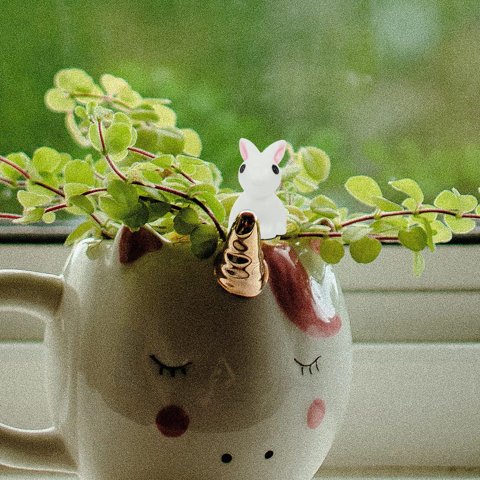 

30Pcs Mini Small Ears Rabbit Resin Animals Decor Durable Garden Scene Micro Landscaping Ornaments Home Photo Props