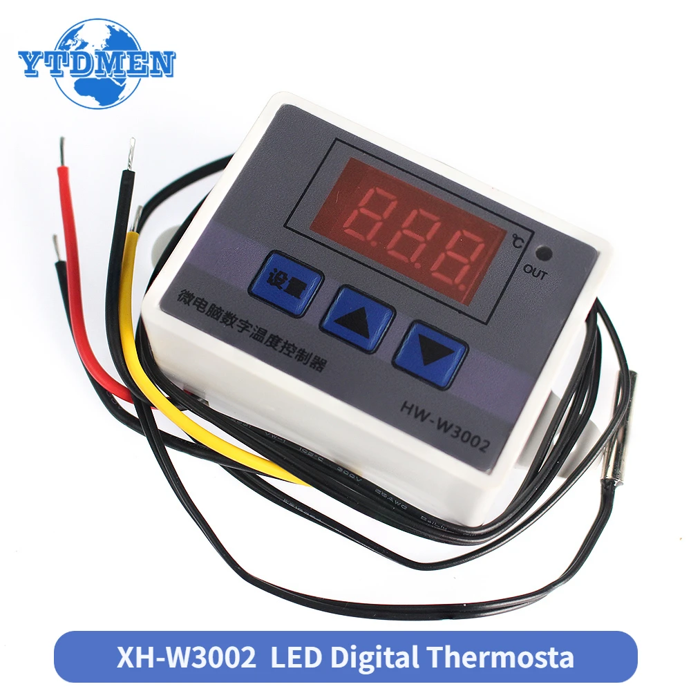 1PCS XH-W3002 Digital LED Control Temperature Microcomputer Thermostat Switch Thermometer New Thermoregulator W3002 12V 24V 220V