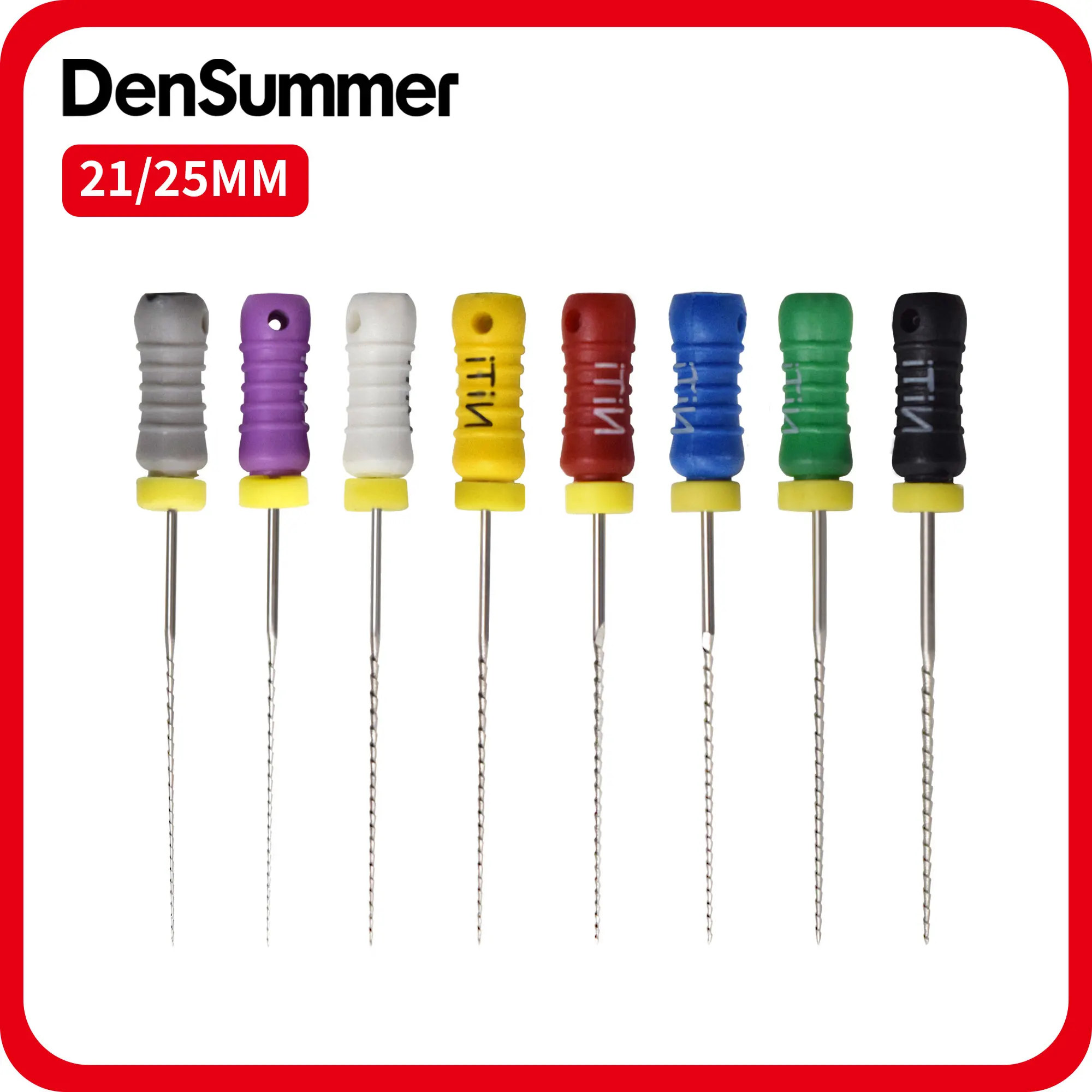 3 Box DenSummer 21/25mm Hand Use Endo Files High-density Thread Structure Nickel-titanium H-FILES #15-40 #45-80 Dentistry Tools