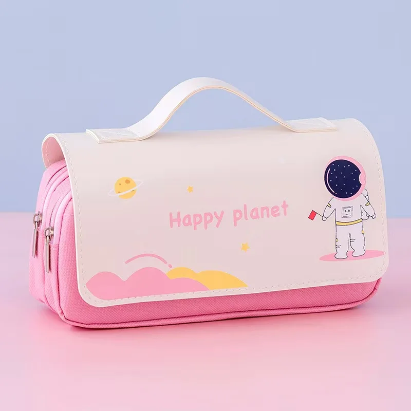 

Pencil Case Large Capacity Pouch Waterproof Leather bag Astronaut School Office Supplies Stationery