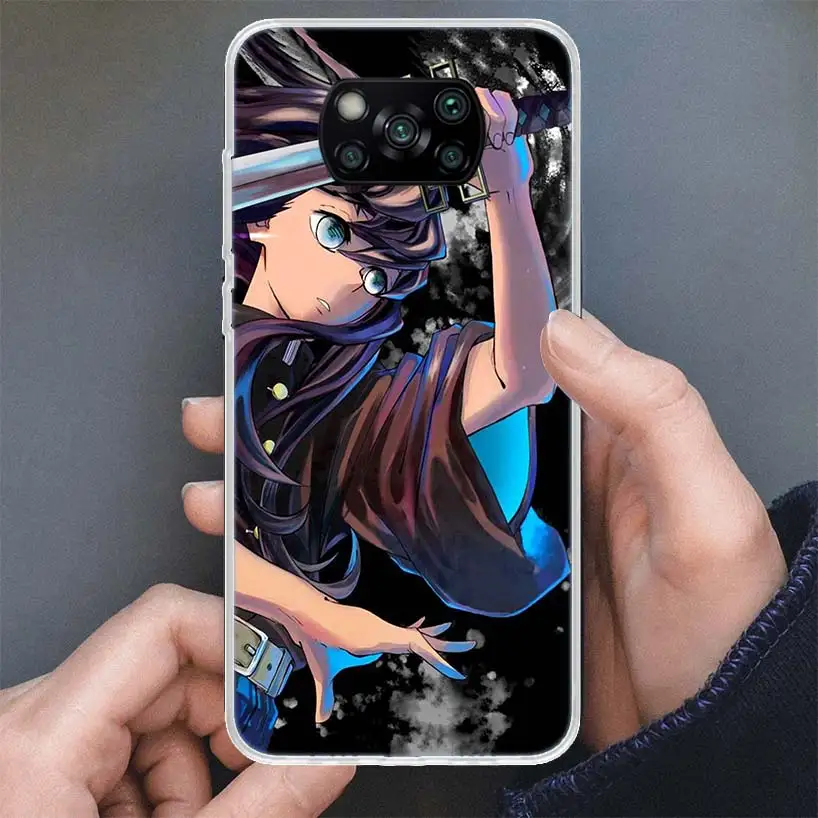 Demon Slayer Tokitou Muichirou Phone Case For Xiaomi Poco X3 Nfc X5 X6 Pro F6 F5 F4 M5S X4 GT M4 M3 F3 F2 F1 Soft Cover Silicone