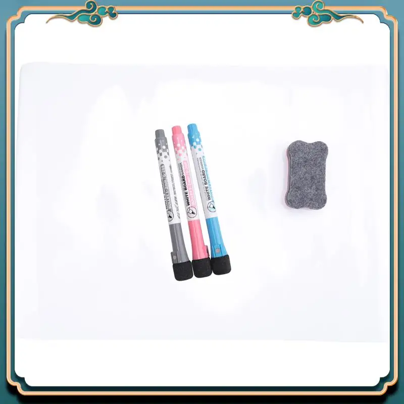 (新品)-冷蔵庫用磁気ドライイレースホワイトボードカレンダー、ペン3本と大きな消しゴム付き、メモ週間計画図面用