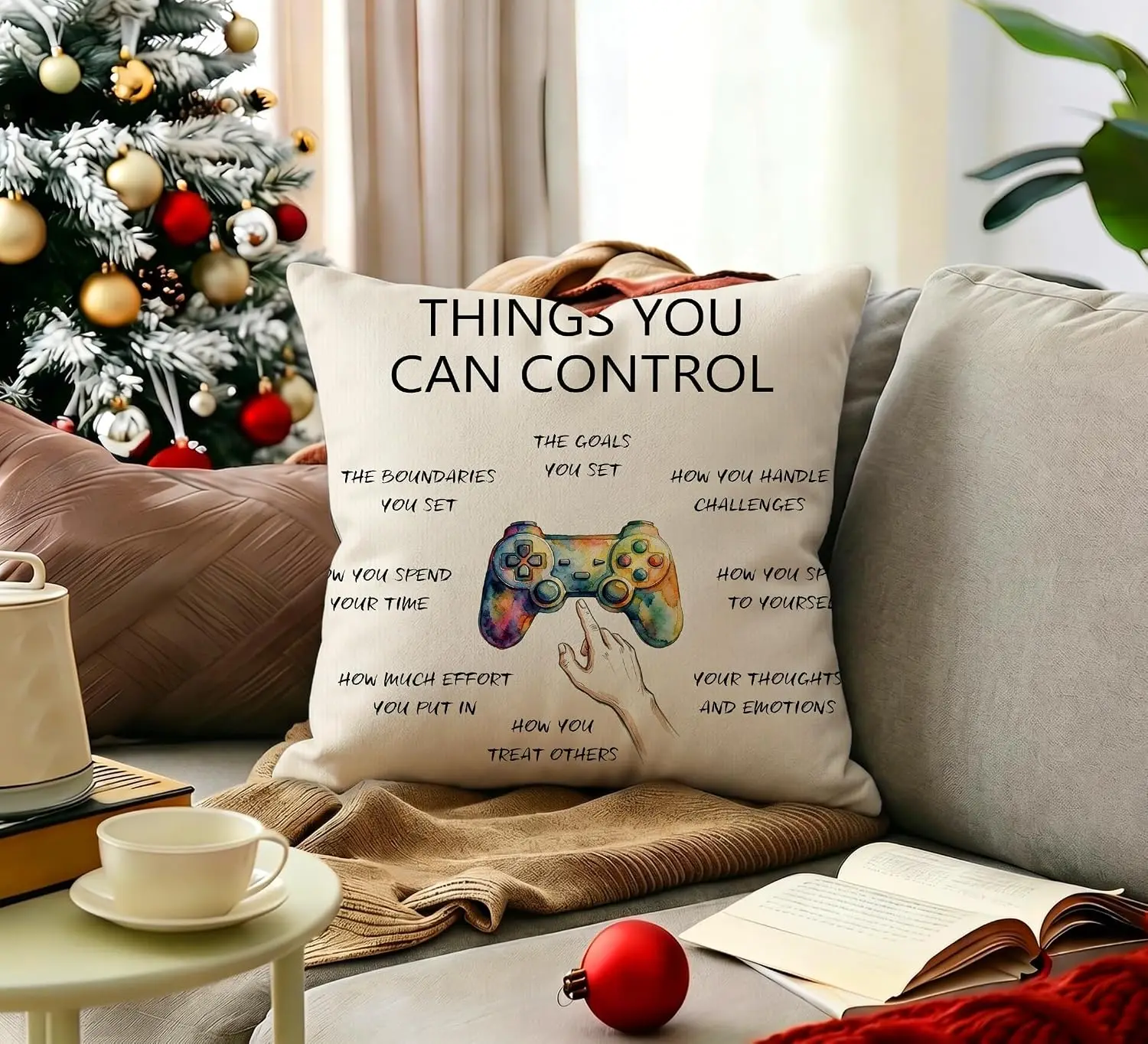 Motivational Pillowcase Print Things You Can Control Mindset Throw Pillow Cover Self Care Gift Decor Art 45x45cm